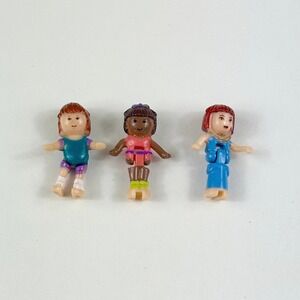 Vintage 1995 Polly Pocket Torry Tawny Shawna Dolls from Pop-Up Clubhouse Set